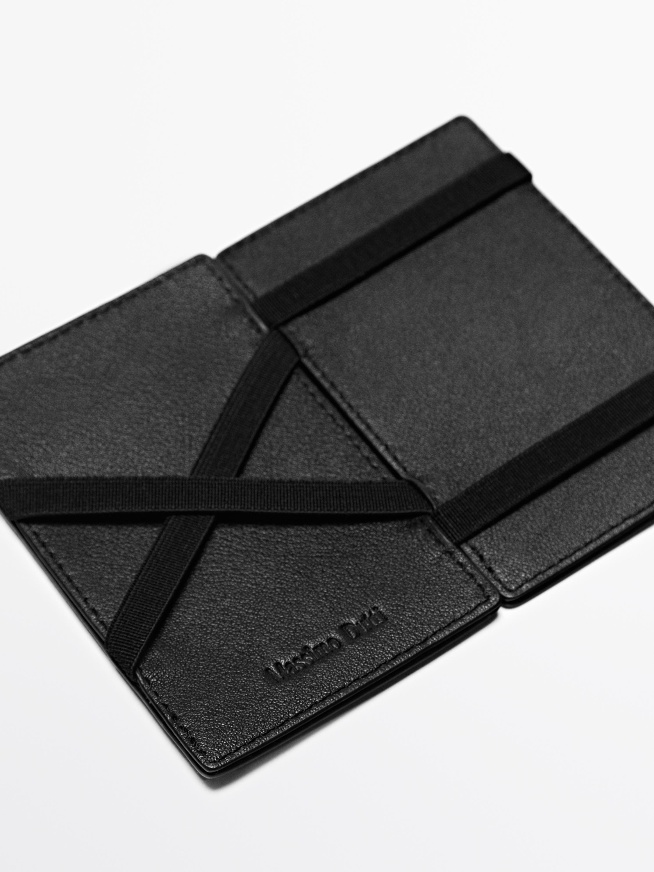 Nappa leather "magic" vertical wallet